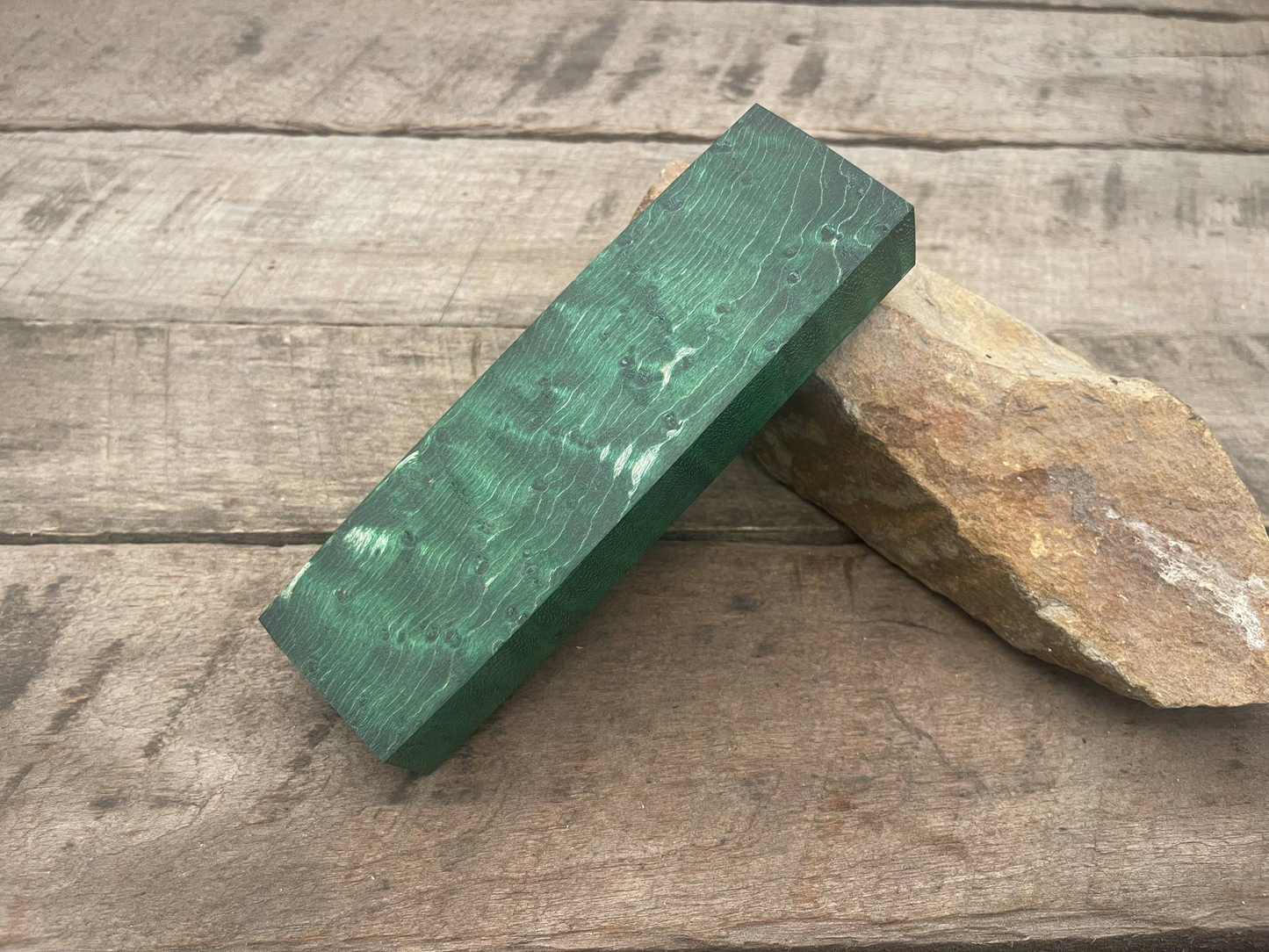 Stabilized Green Birdseye Maple Block - Knife Handles