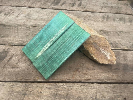 Stabilized Green Curly Maple - Knife Handles