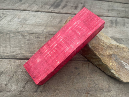 Stabilized Red Curly Maple Block - Knife Handles