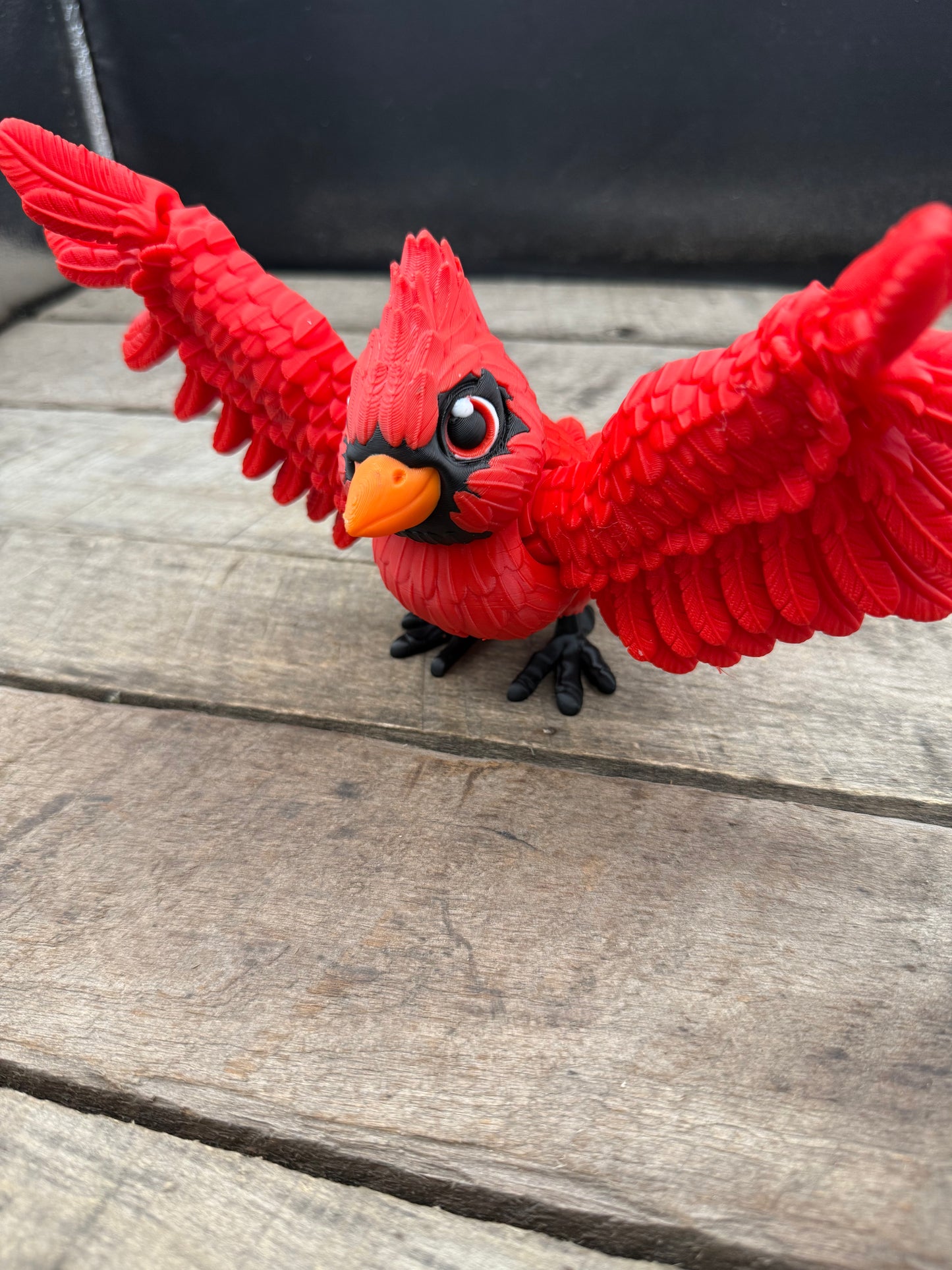 3D Printed Cardinal Red Bird - Fully Articulated