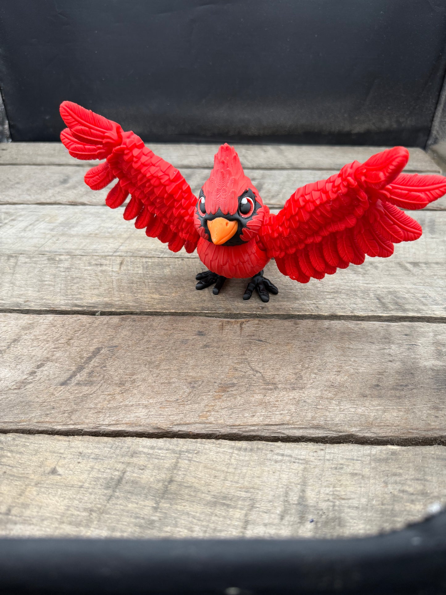 3D Printed Cardinal Red Bird - Fully Articulated