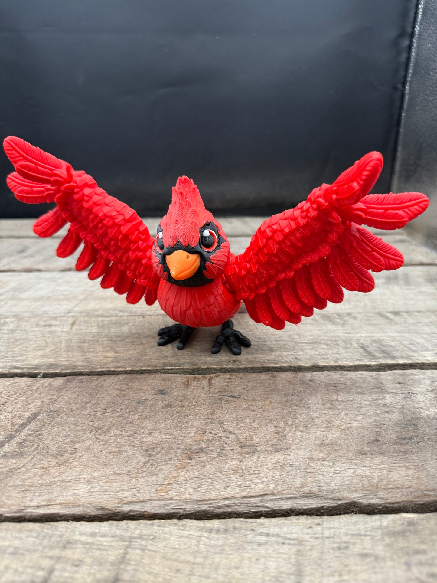 3D Printed Cardinal Red Bird - Fully Articulated