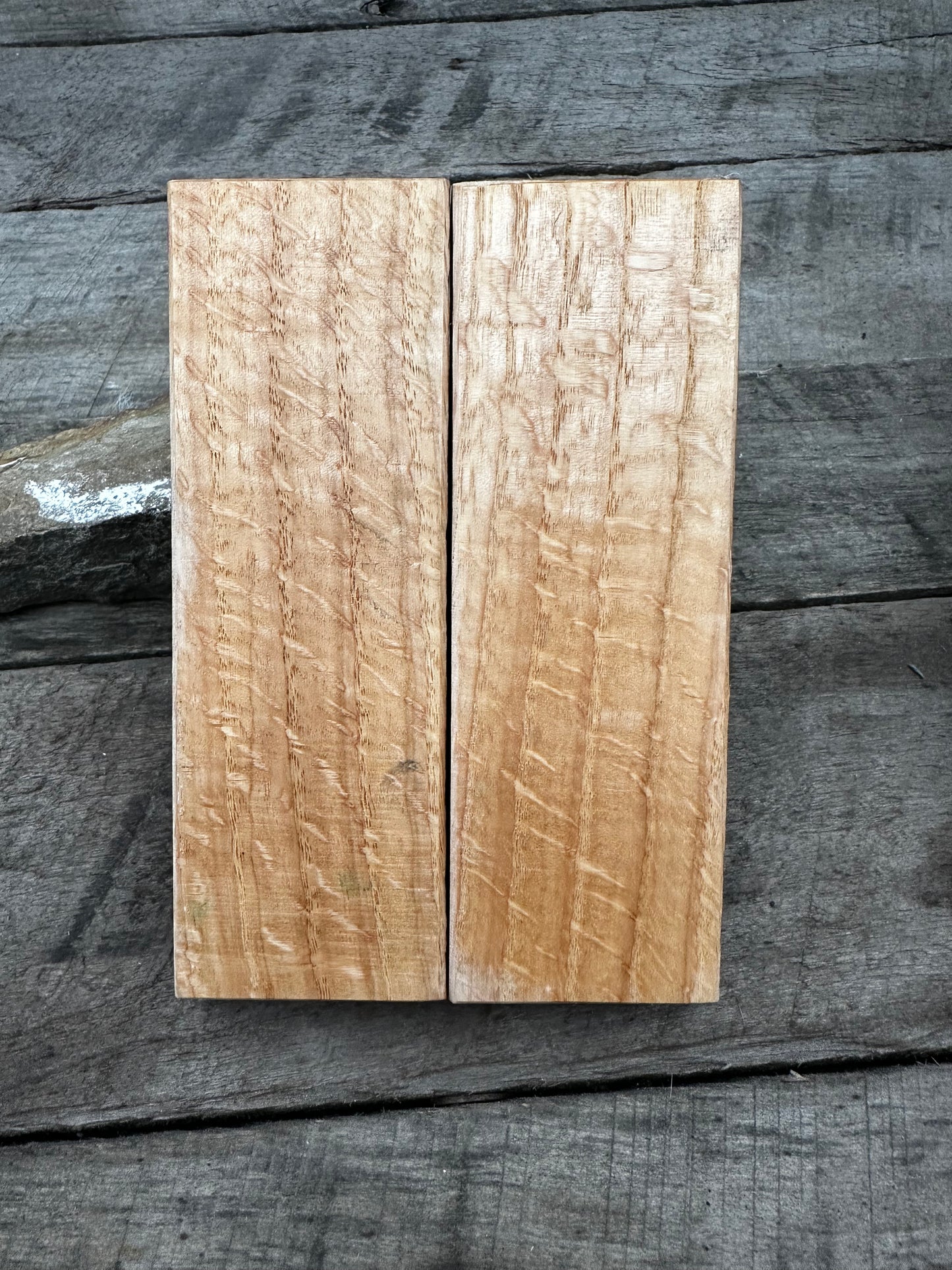 Stabilized Curly Oak - Knife Handle