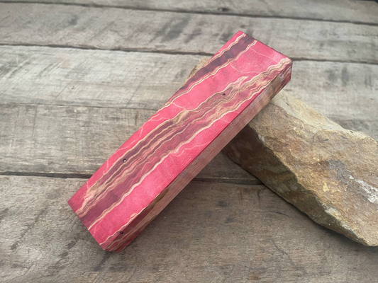 Stabilized Red Curly Maple Ambrosia Block - Knife Handles