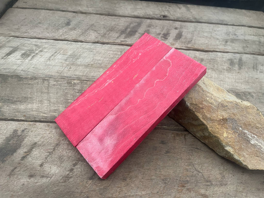 Stabilized Red Curly Maple- Knife Handles