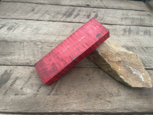 Stabilized Red Curly Maple Block - Knife Handles
