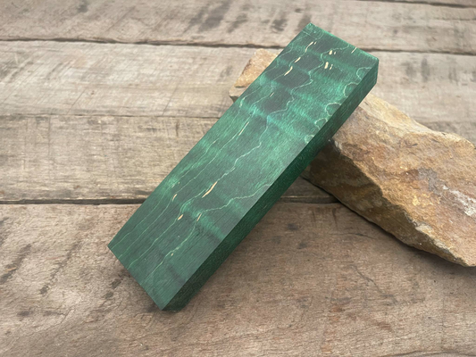 Stabilized Green Curly Maple Block - Knife Handles
