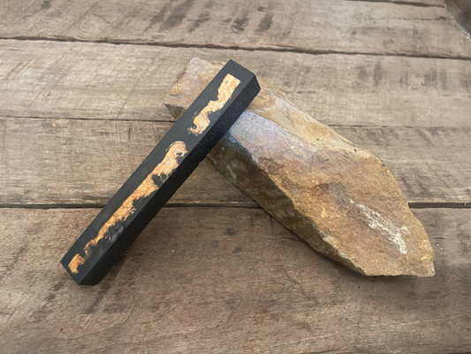 Black Resin & Cholla Wood - Pen Blank