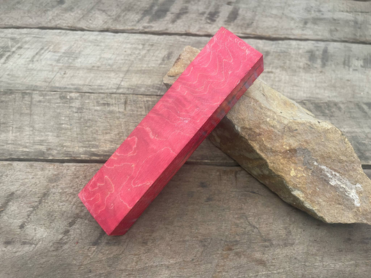 Stabilized Red Curly Maple Block - Knife Handles