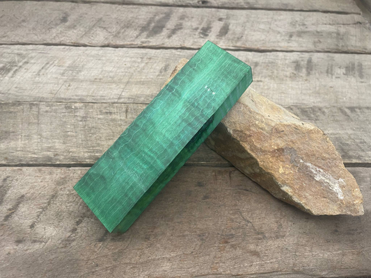Stabilized Green Curly Maple Block - Knife Handles