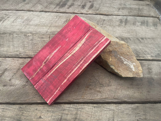 Stabilized Red Curly Maple Ambrosia  - Knife Handles
