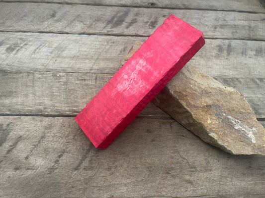 Stabilized Red Curly Maple Block - Knife Handles