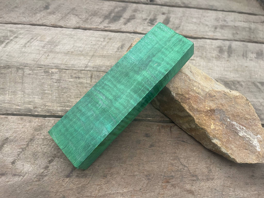 Stabilized Green Curly Maple Block - Knife Handles