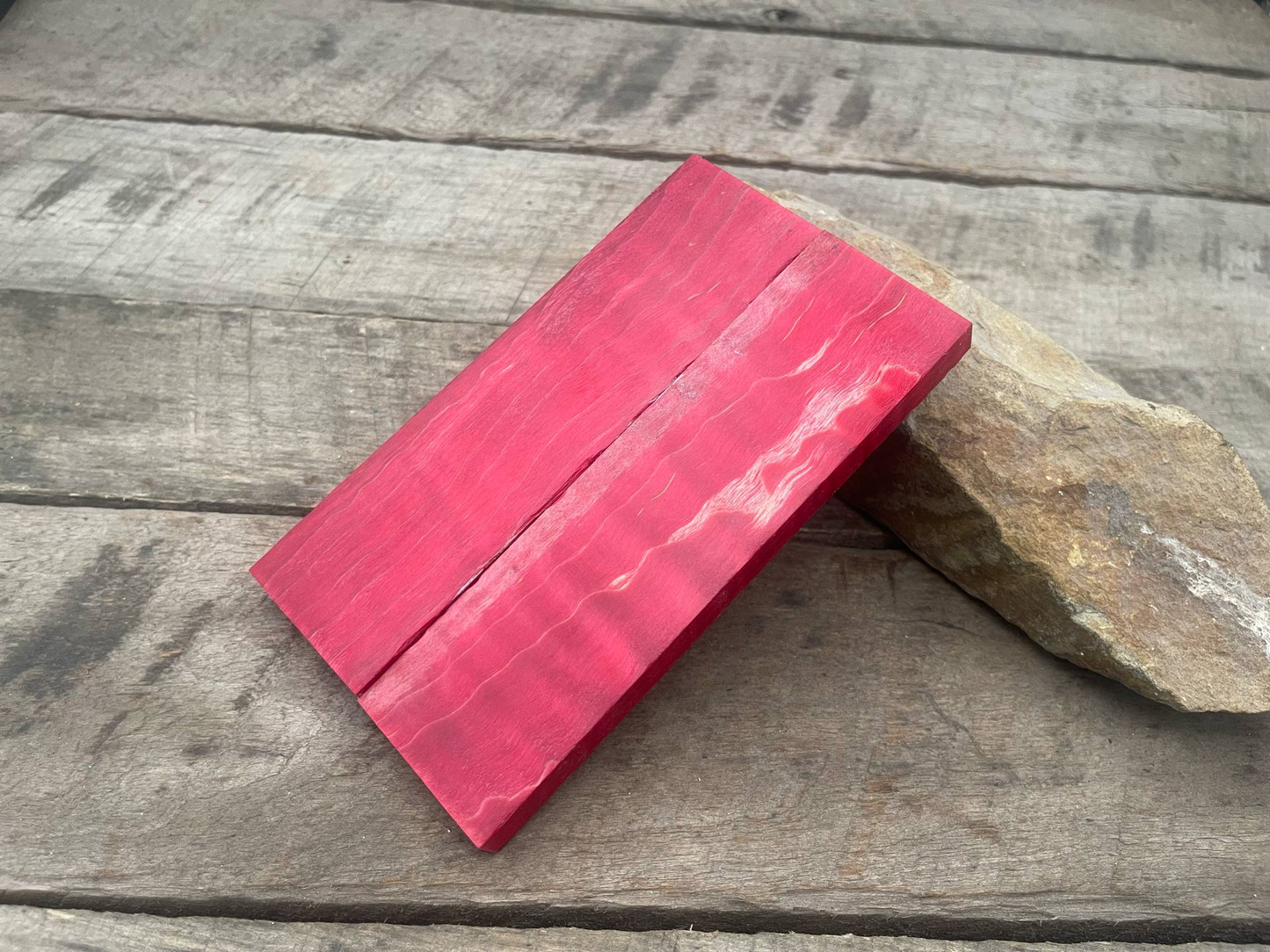 Stabilized Red Curly Maple - Knife Handles