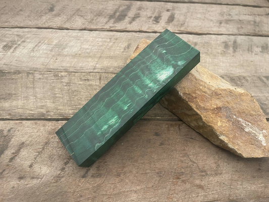 Stabilized Green Curly Maple Block - Knife Handles