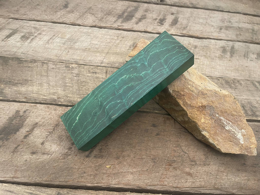 Stabilized Green Curly Maple Block  - Knife Handles
