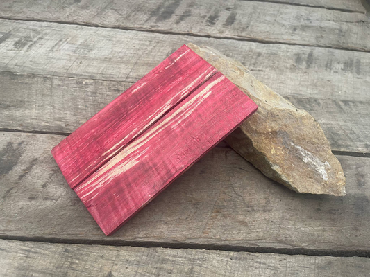 Stabilized Red Curly Maple  - Knife Handles
