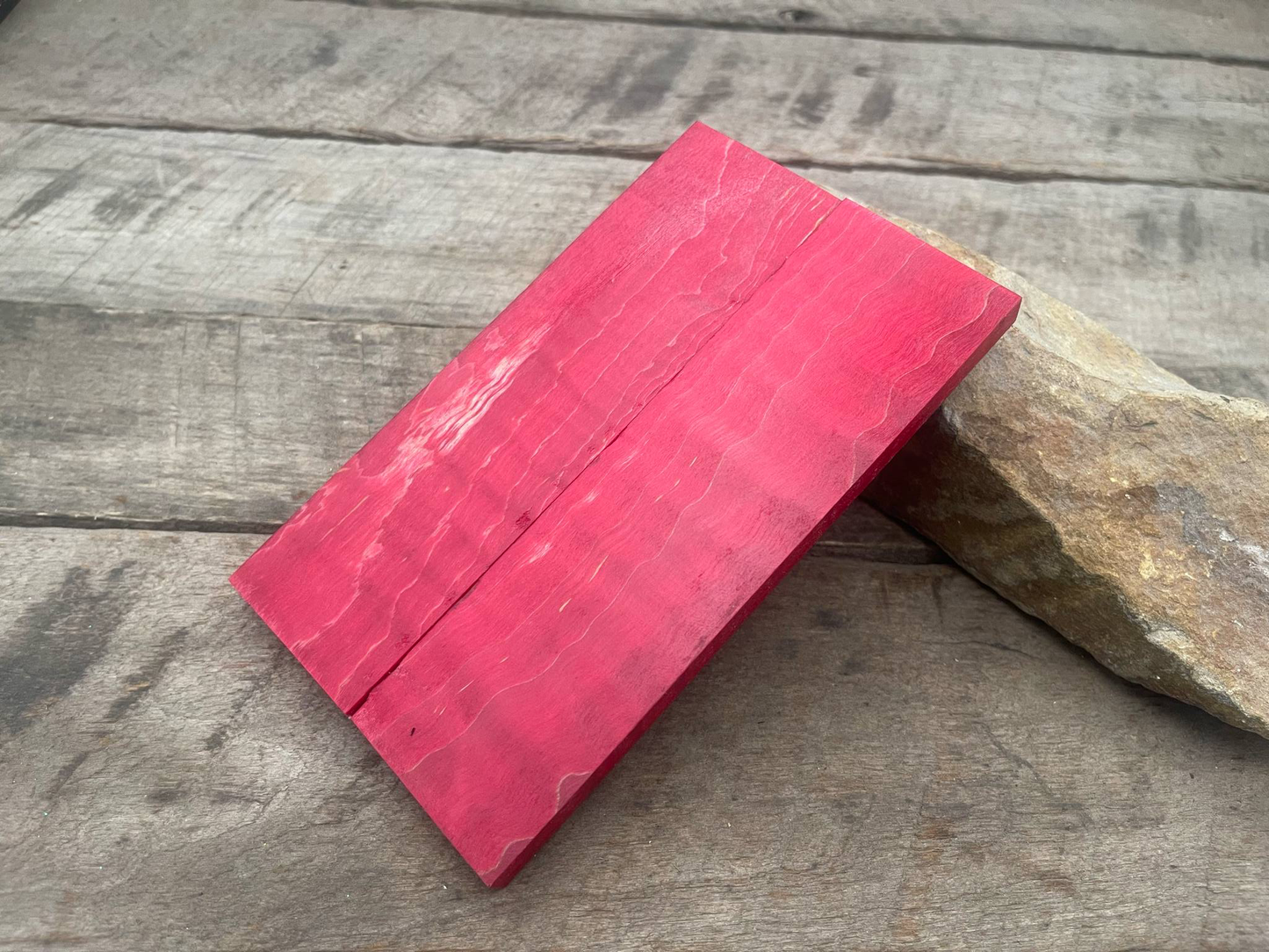 Stabilized Red Curly Maple - Knife Handles