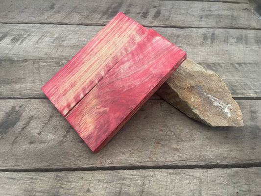 Stabilized Red Curly Maple Ambrosia - Knife Handles