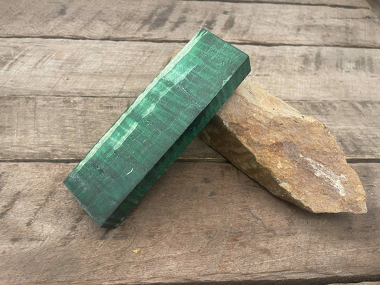 Stabilized Green Curly Maple Block  - Knife Handles