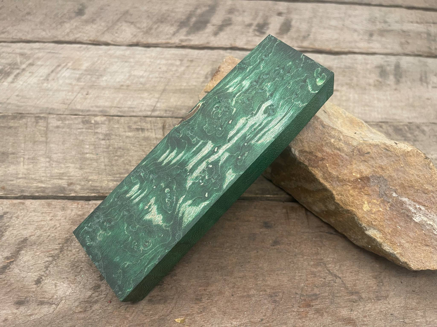 Stabilized Green Birdseye Maple Block  - Knife Handles