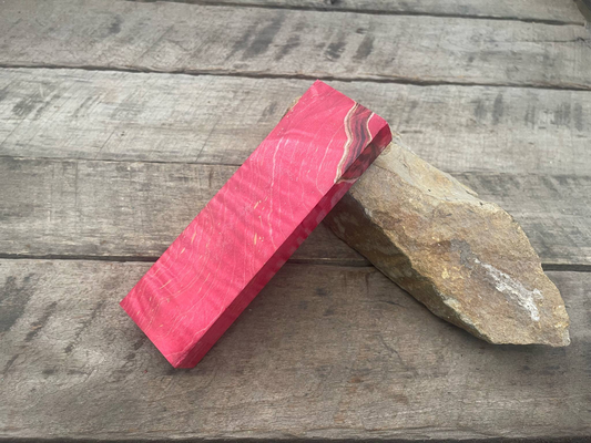Stabilized Red Curly Maple Ambrosia Block - Knife Handles