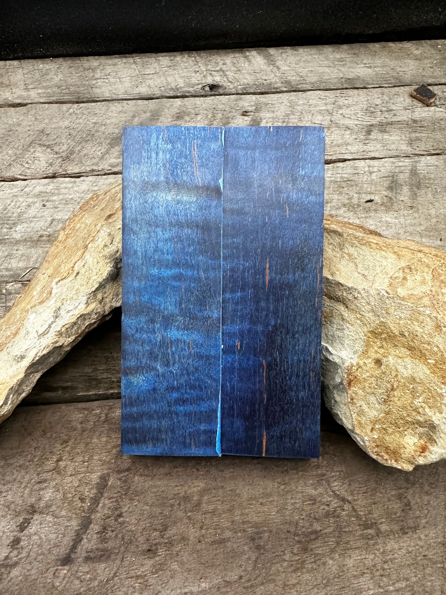 Stabilized Blue Curly Maple Ambrosia - Wood Knife Handles